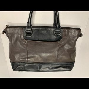 Tignanello Two Tone Brown/Black Leather Purse
